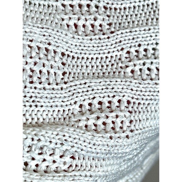 Per Una Made In Italy Cream Crocheted Tunic Sweater Women XL Flare Sleeve Top - Picture 4 of 7